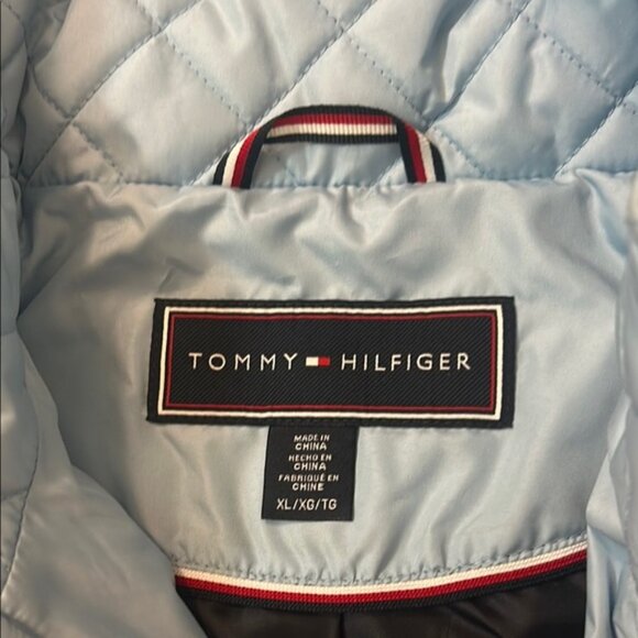 Blue Quilted Puffer Jacket with Hood Tommy Hilfiger - Picture 6 of 11